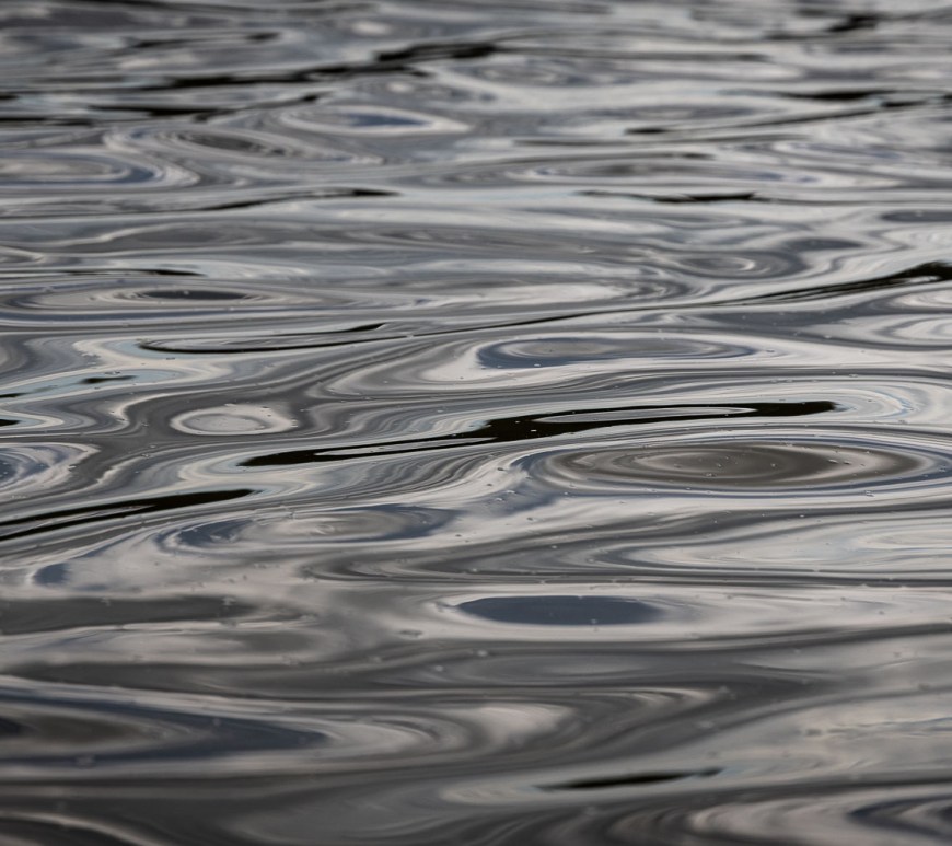 Ripples of dark shimmering water.