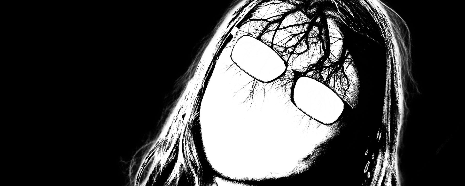 Portrait of a ghostly face without eyes