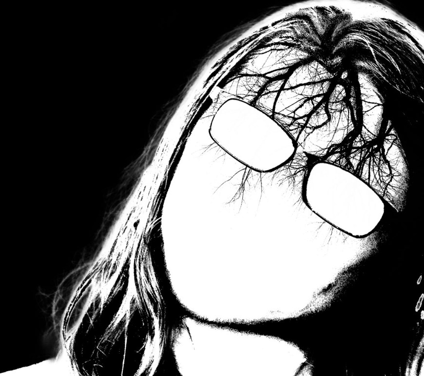 Portrait of a ghostly face without eyes